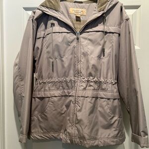 NWOT-Small Light Weight Covington Taupe Hooded Jacket